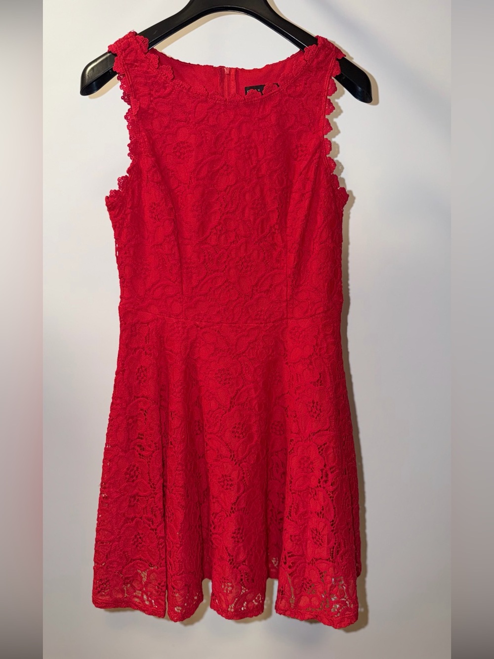 City Studio Red Lace Sleeveless Fit-and-Flare Dress